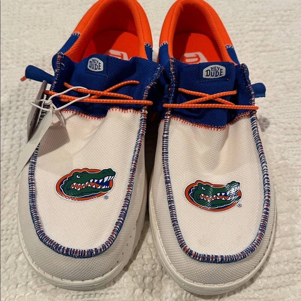 HEY DUDE Wally Tri Florida Gators Men’s 12 NWT College Spirit Orange Blue White - Picture 2 of 9